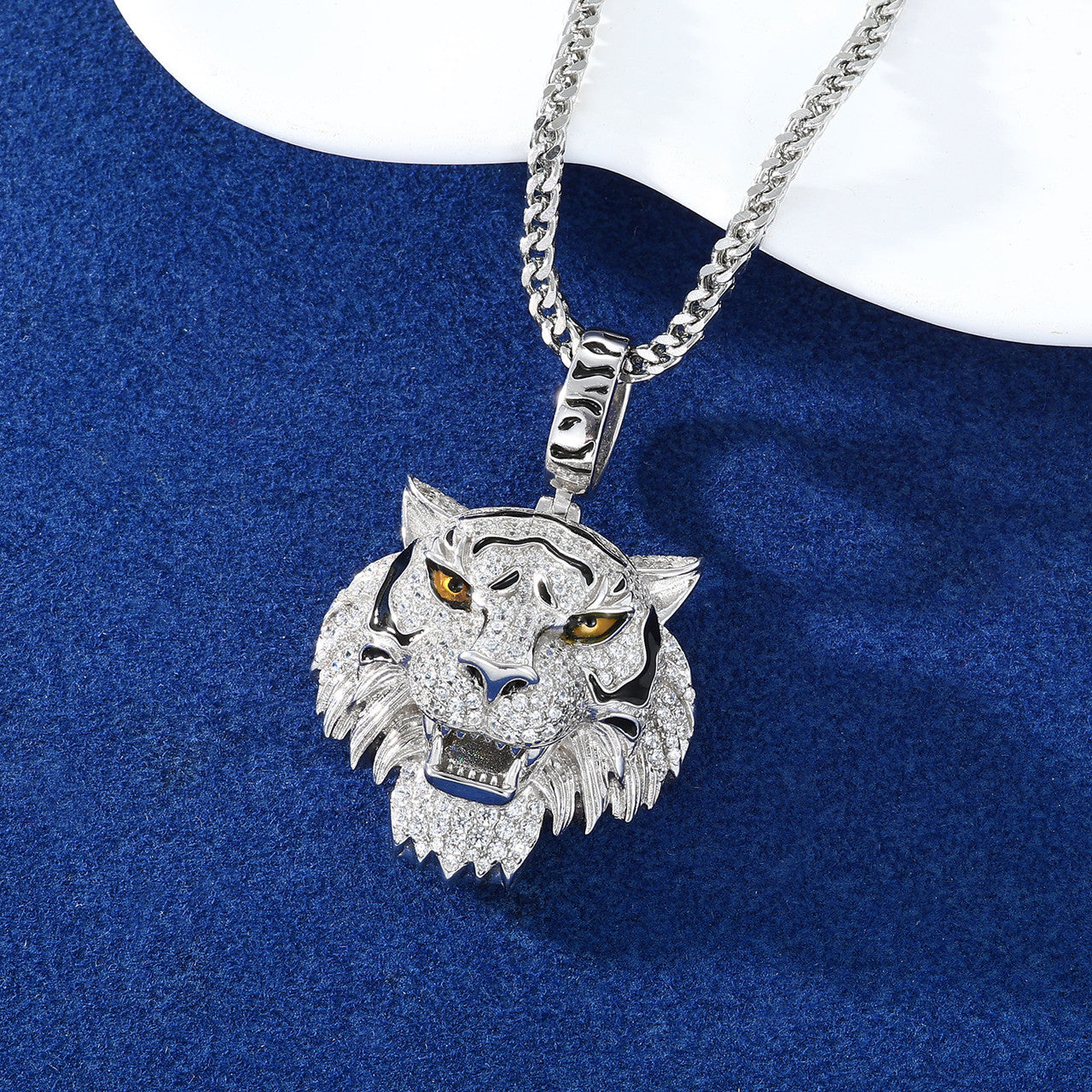Tiger Pride | Sterling Silver Moissanite Diamond Luxury Hip Hop Iced 3D Tiger Pendant