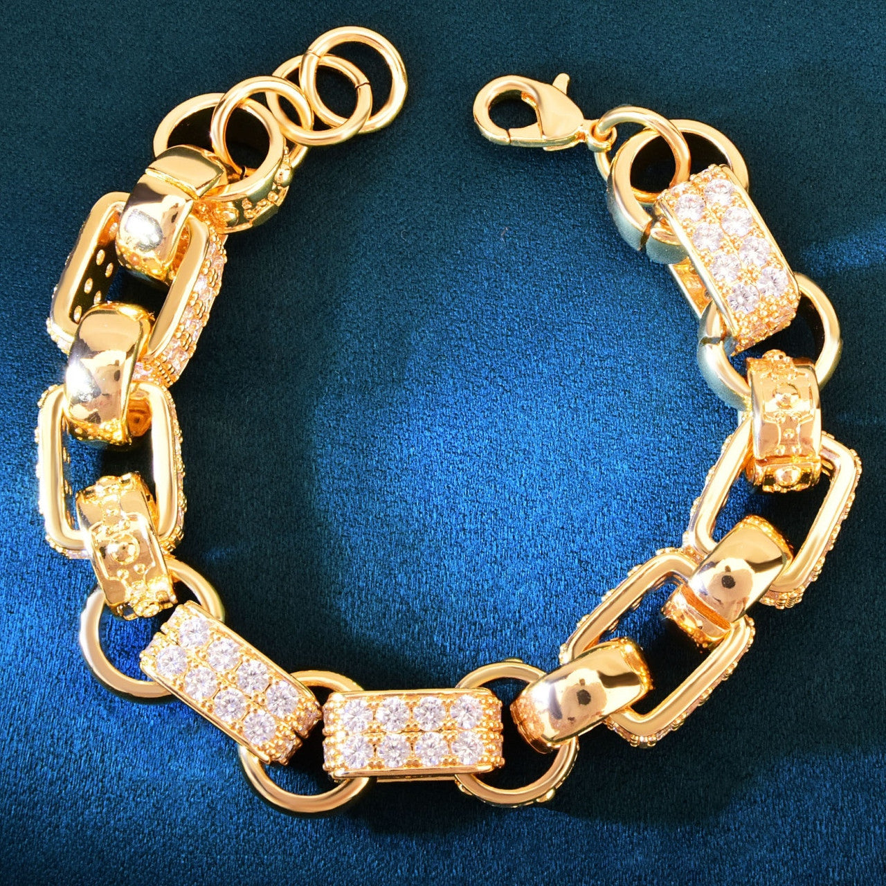 IceShackle | Double Row Iced 14mm Shackle Link Blinged Out Chain Bracelet