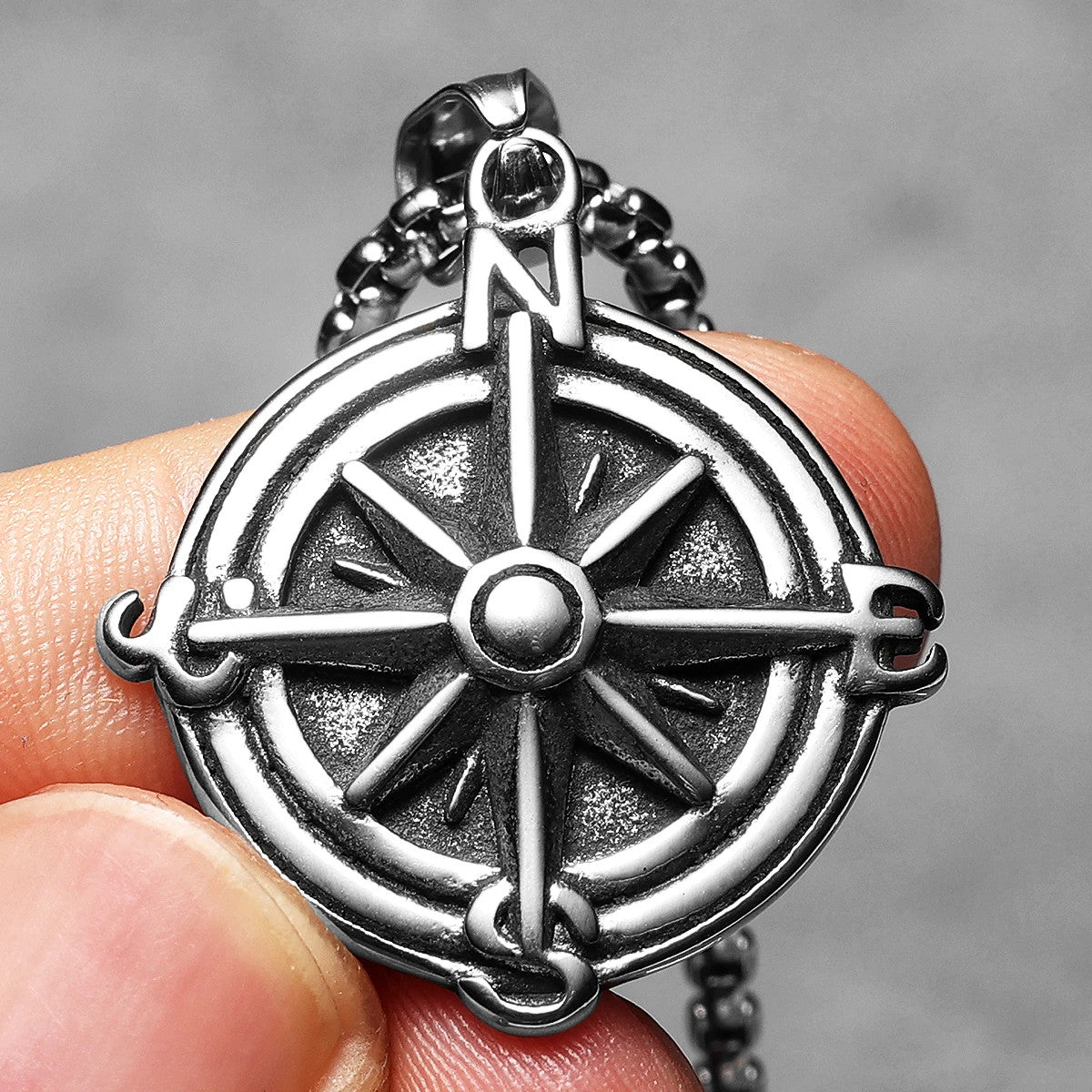 Compass | 316L Solid Stainless Steel Nautical Sailor Compass Street Stylish Pendant