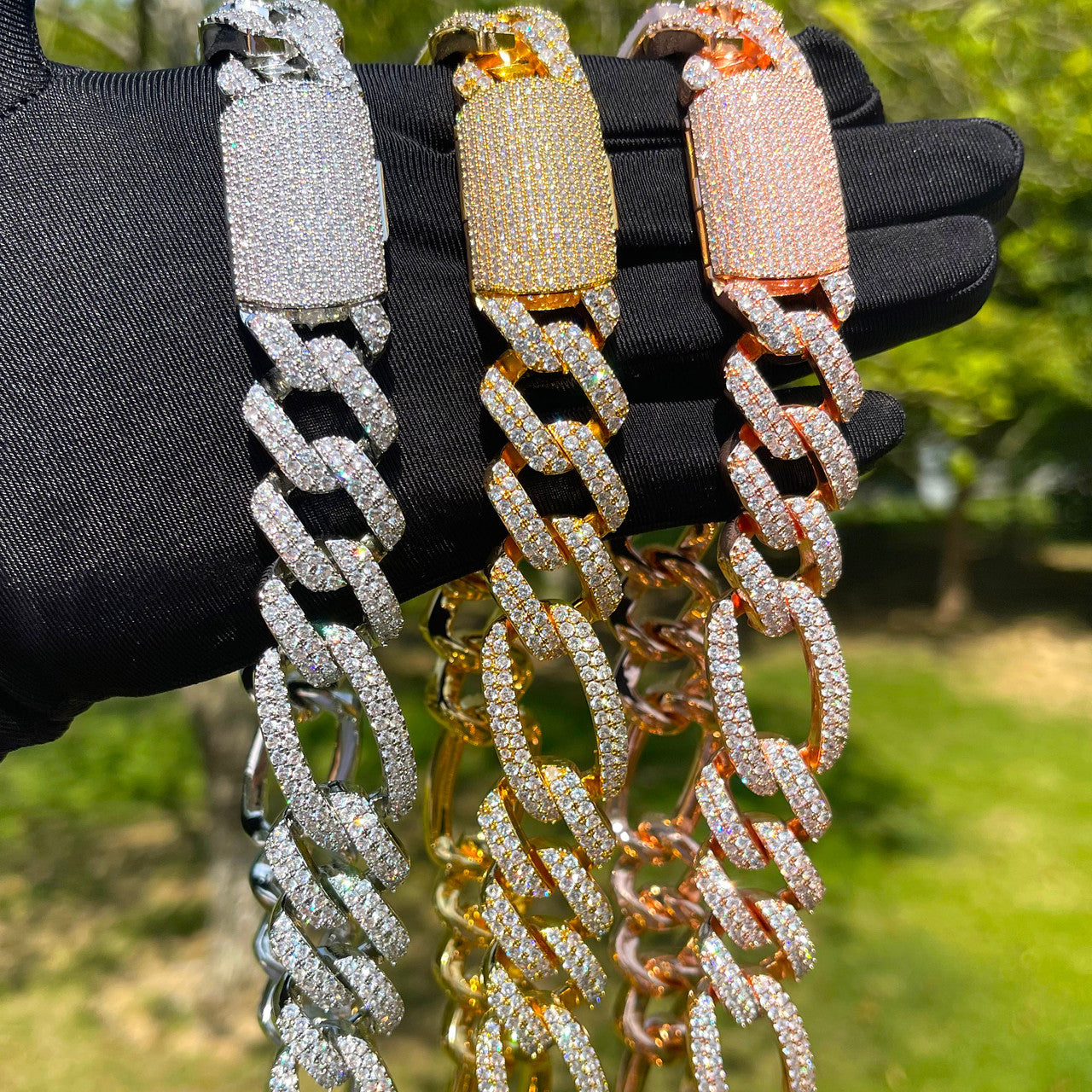 The Cubaro | Cuban Link Figaro Mixed Prong Set Link VVS Diamond Hip Hop Chain