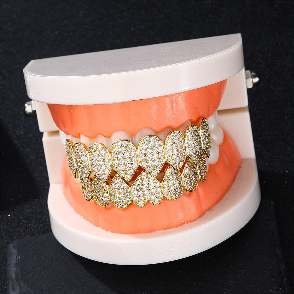 Hustla Tears | VVS Diamond CZ Hip Hop Full Teeth Cap Top Bottom Mouth Grillz Set