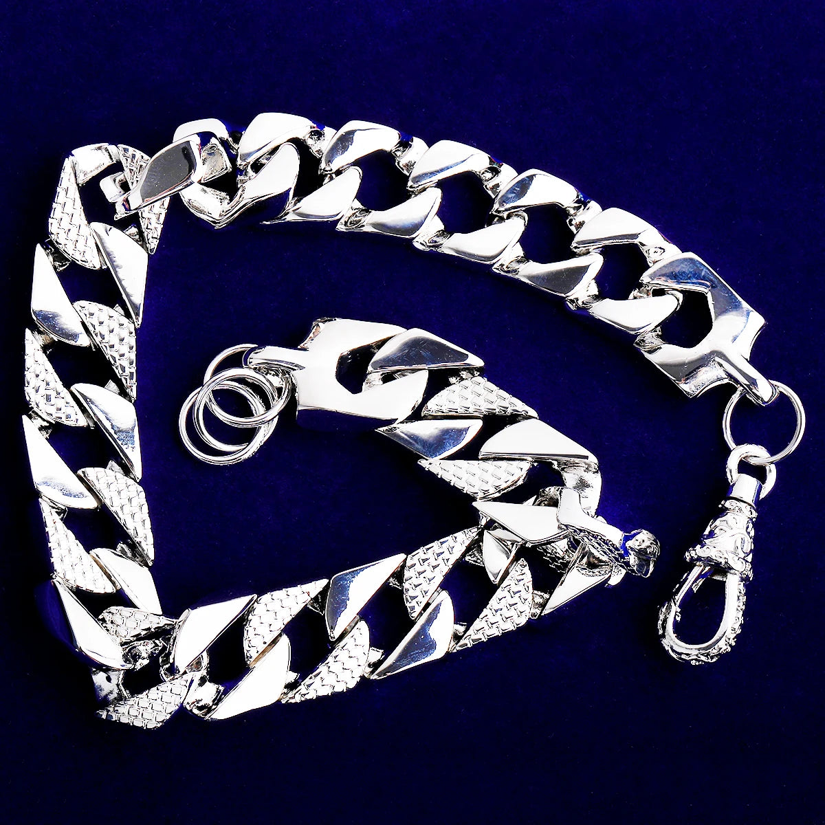 Patterned Cuban | 20mm Belcher Clasp Square Cut Designer Cuban Link Chain Necklace