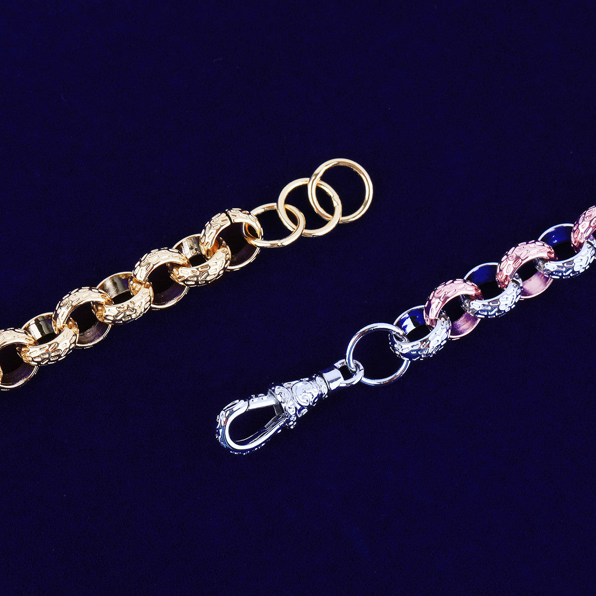 Albert Clasp Chain | Designer Diamond Cut 24k 925 Silver Rose Gold Hip Hop Chain