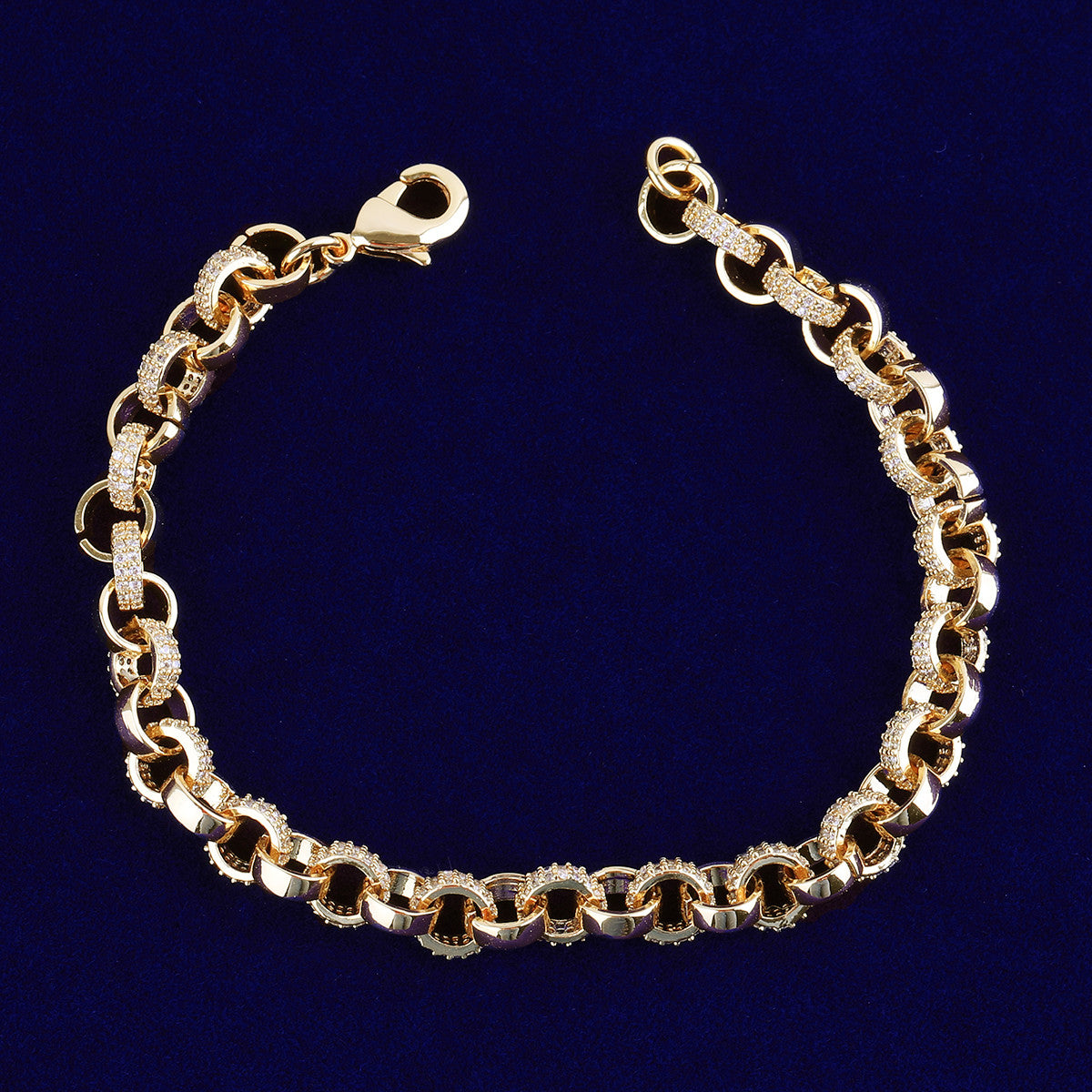 Iced Rolo | VVS Diamond CZ Prong Set 24k 925 Silver Rose Gold Hip Hop Bracelet