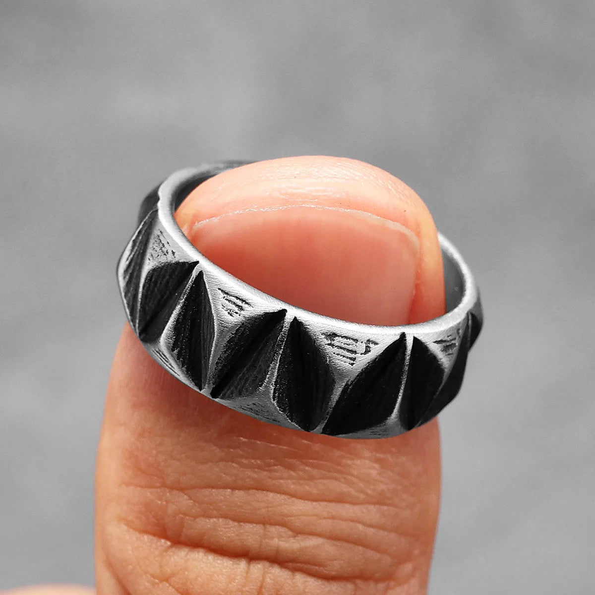 Geo | 316L No Fade Stainless Steel Geometric Cut Unique Personality Men's Ring