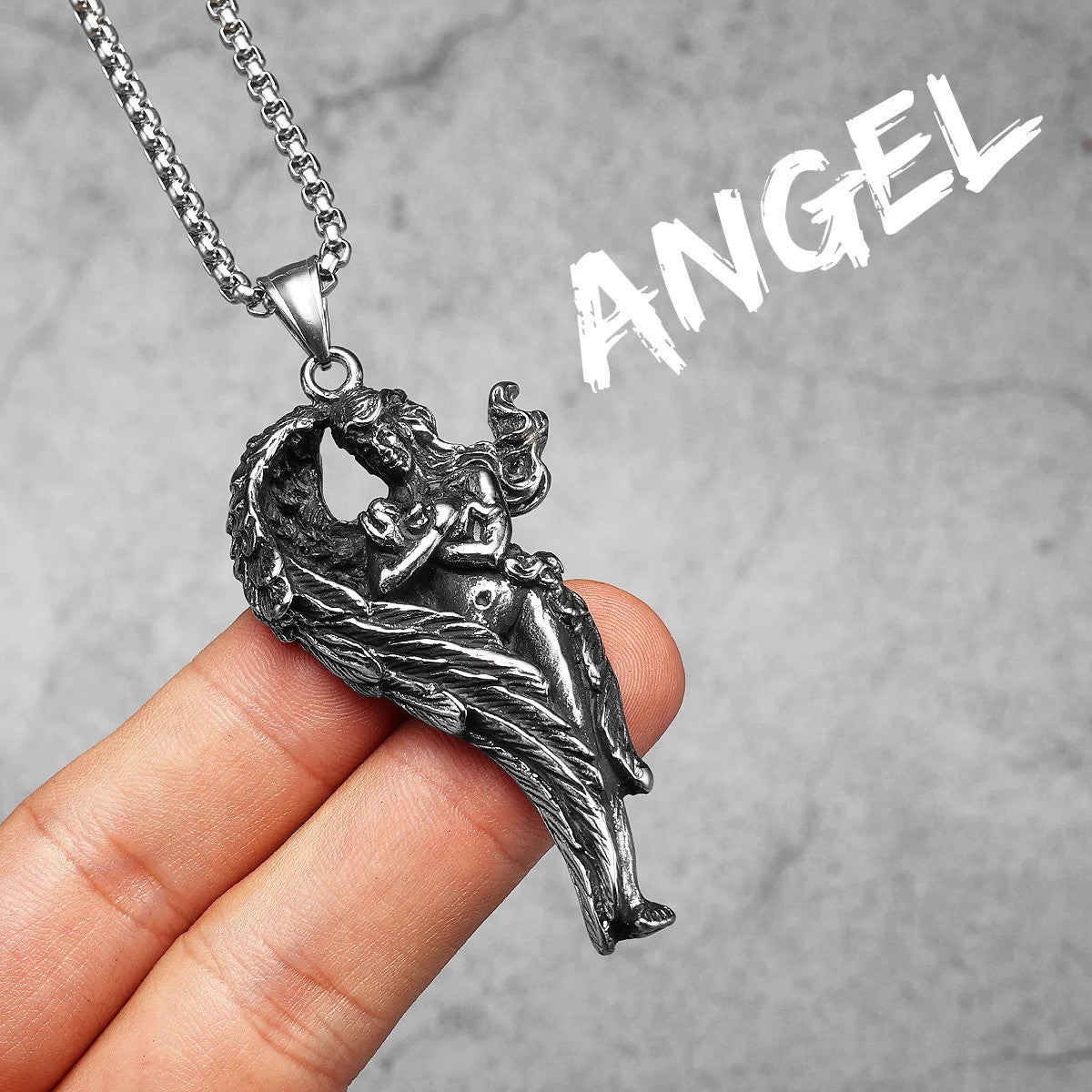 Angel Wing Collection | 316L No Fade Stainless Steel Prayer Angel Pendants