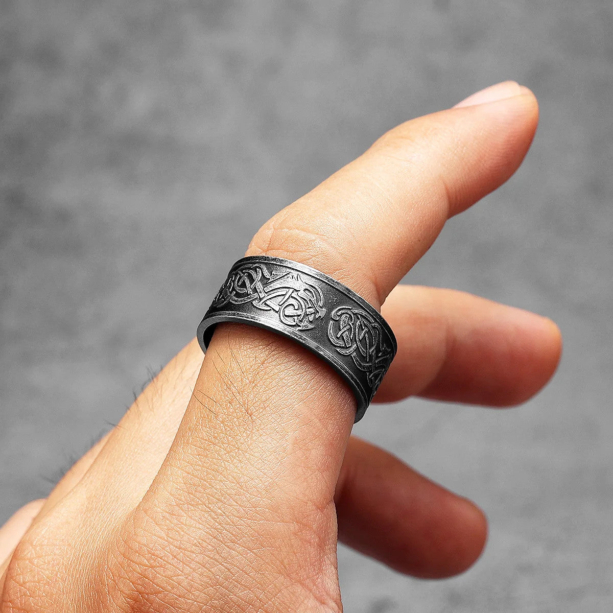Retro Dragon | Men's 316L No Fade Stainless Steel Street Wear Thick Band Ring
