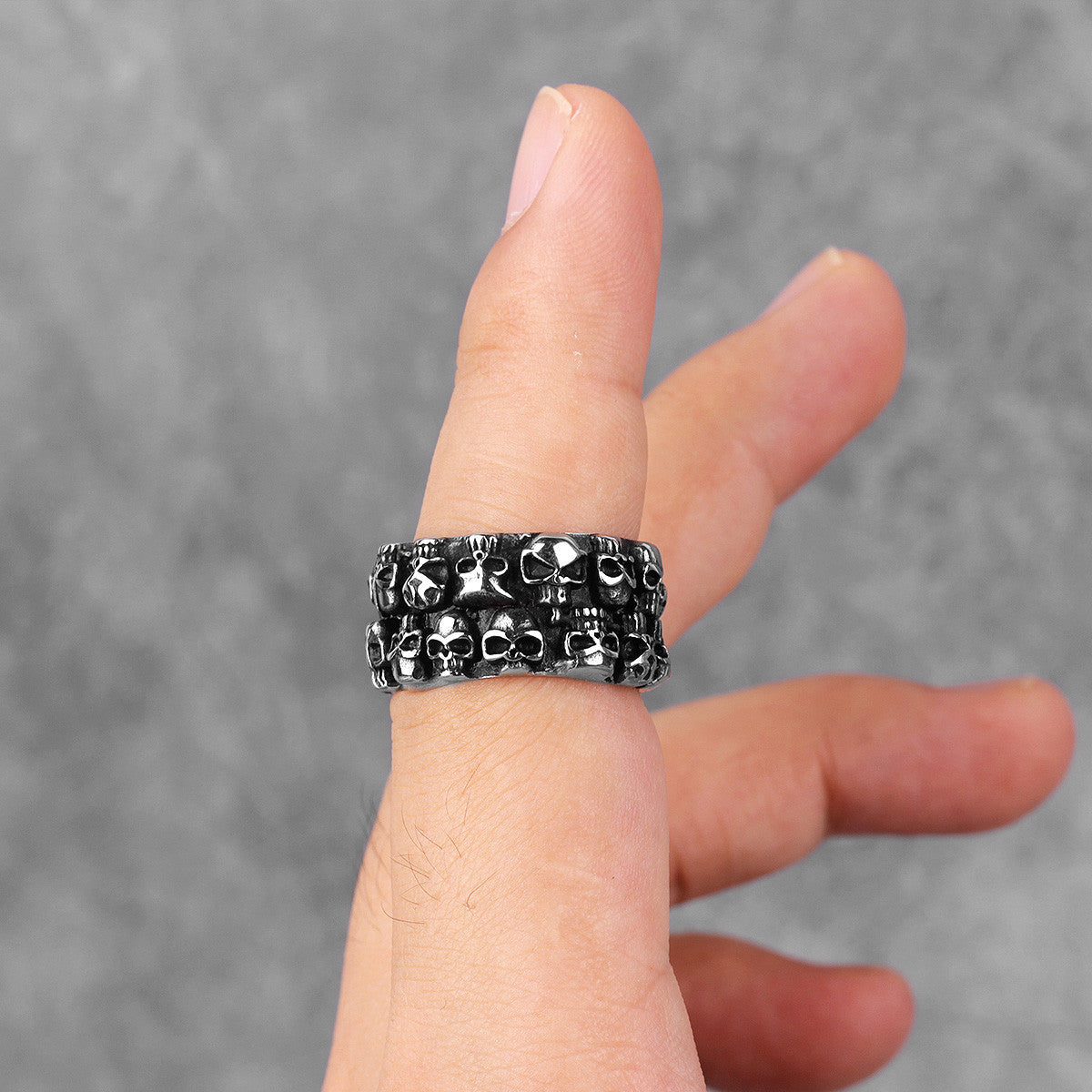 Death Is Coming | 316L Stainless Steel Carved Skull Hip Hop Biker Gang Ring