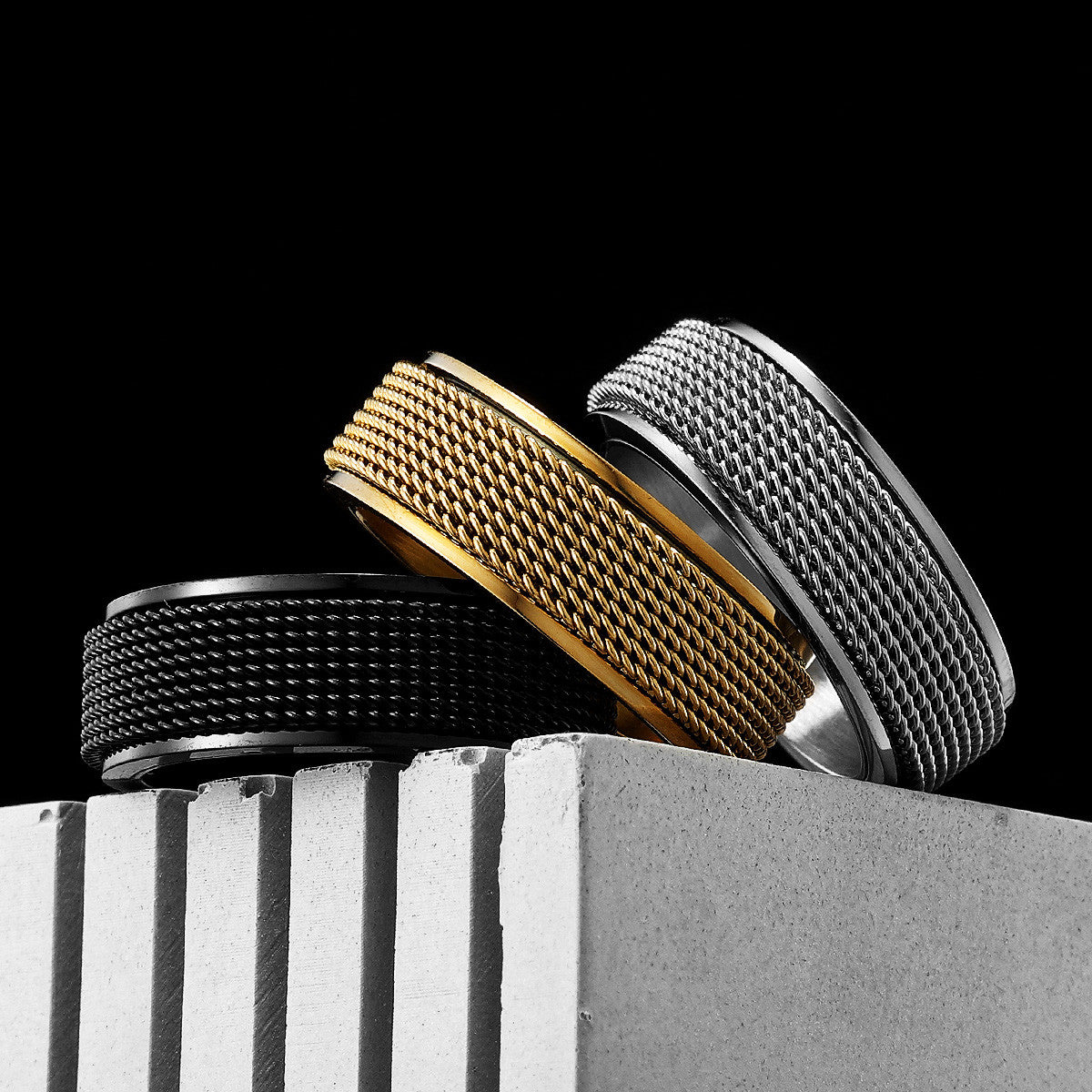 Grace | 316L No Fade Stainless Steel Simple Clean Braid Design Street Wear Rings