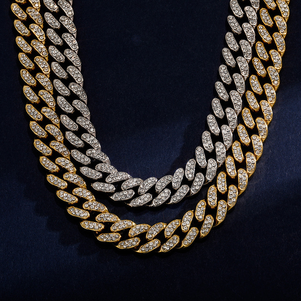 Cuban Edge | 13mm Iced Blinged Out Miami Cuban Link Color Retention Chain Bracelet Set