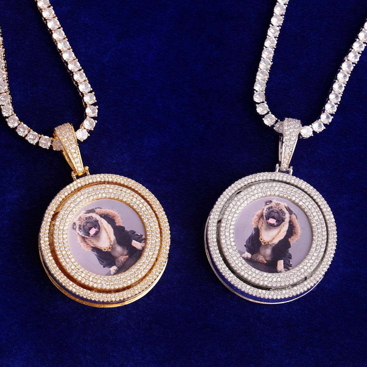 Rotating Vibes | Custom Spinning Iced Blinged Out Photo Picture Pendant