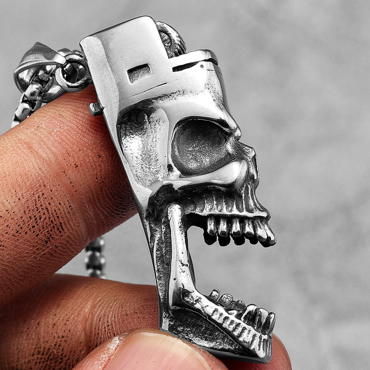 Skull Lighter Skull Smokes | No Fade Solid Stainless Steel Hip Hop Pendant