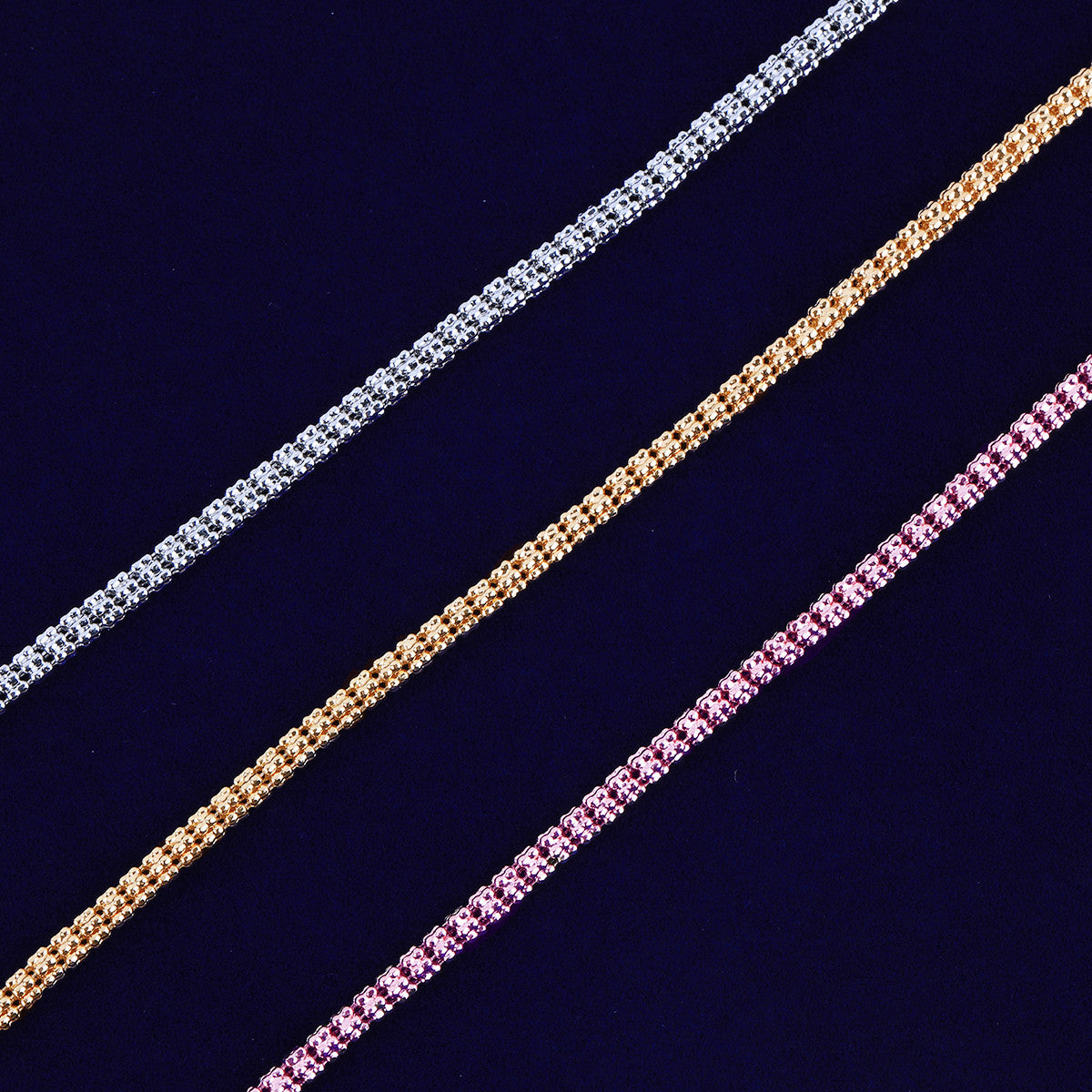 SnakeLink | 24k Gold 925 Silver Rose gold Round Snake Link Hip Hop Bracelet