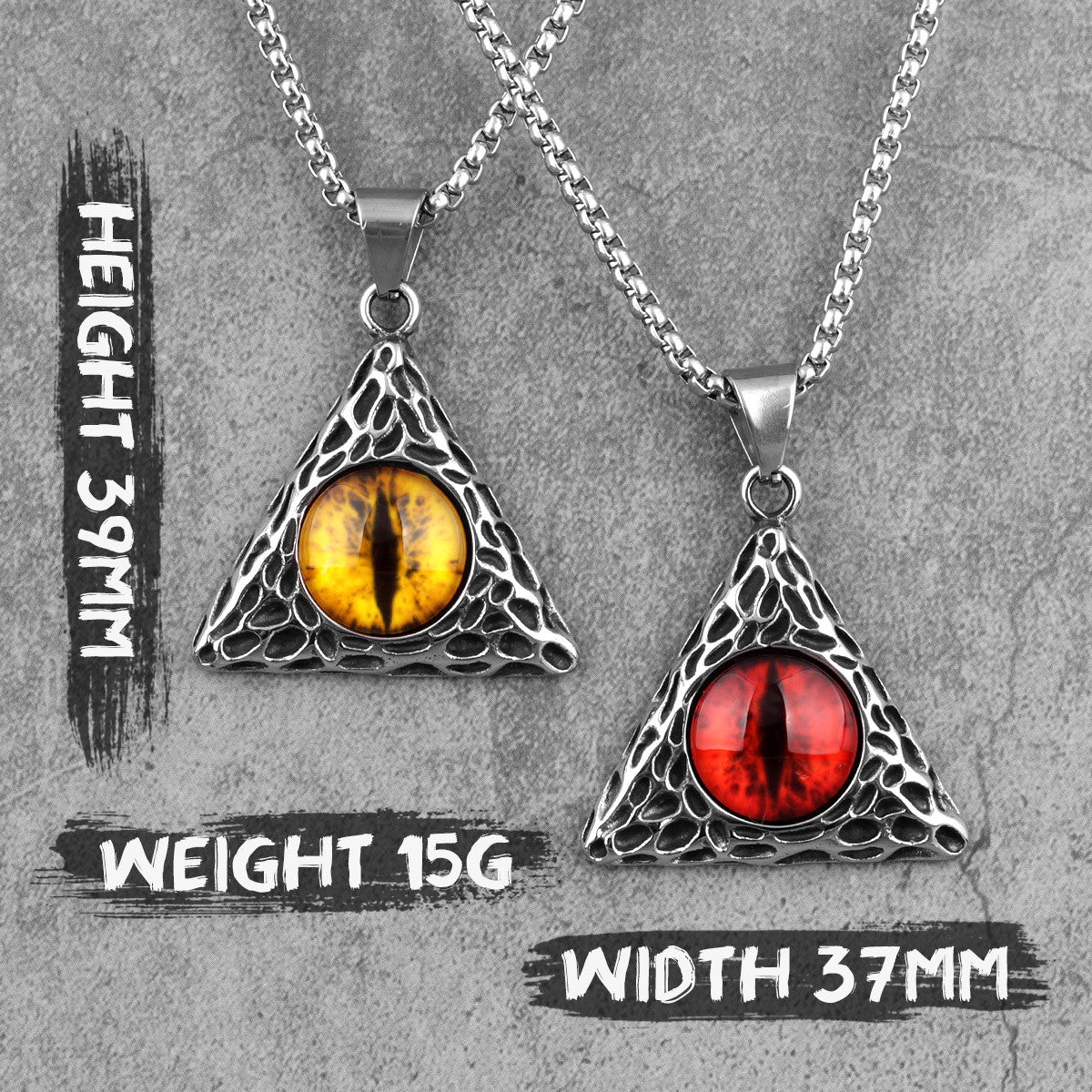 Demon Eye | Solid Stainless Steel Red Yellow Demon Eye Amulet Street Wear Pendant