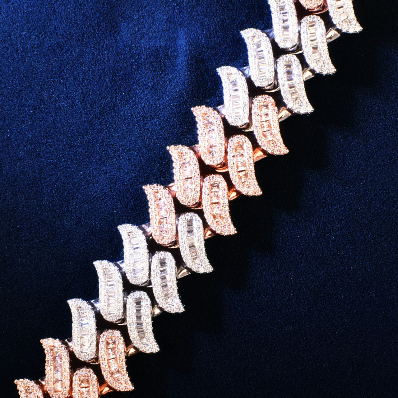 Fire Boy Baguette | VVS Diamond CZ Baguette Iced Blinged Out Fire Boy Cuban Link Chain Necklace