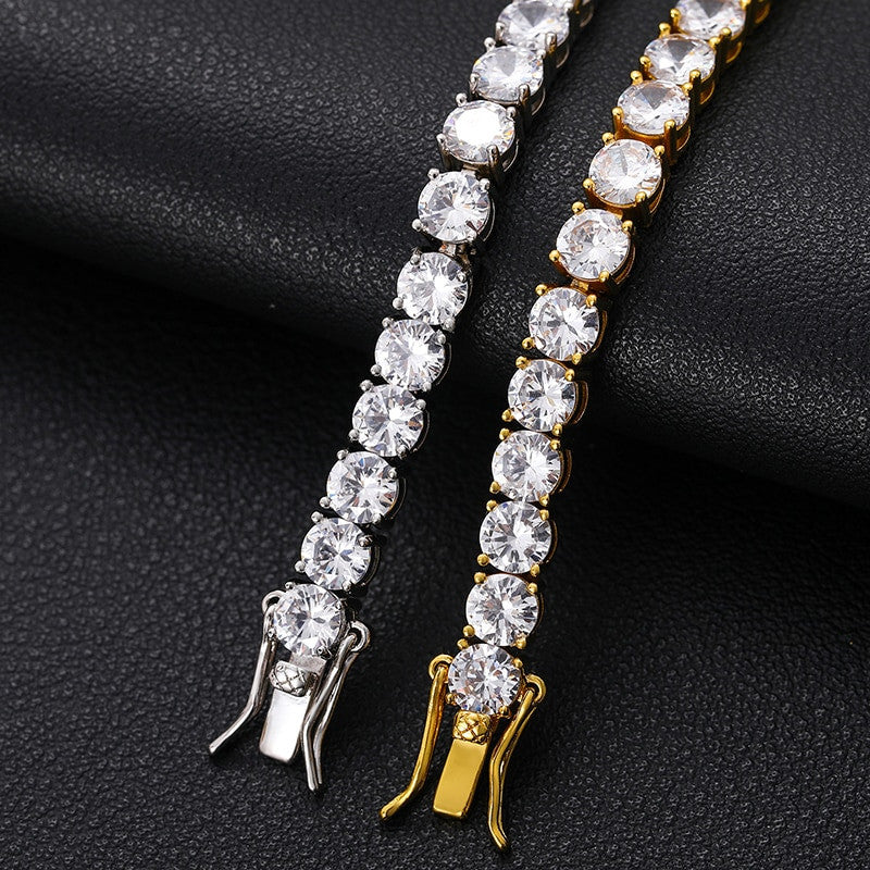 Genuine VVS D Color Solid 925 Sterling Silver Tennis Chain Bracelet Necklaces