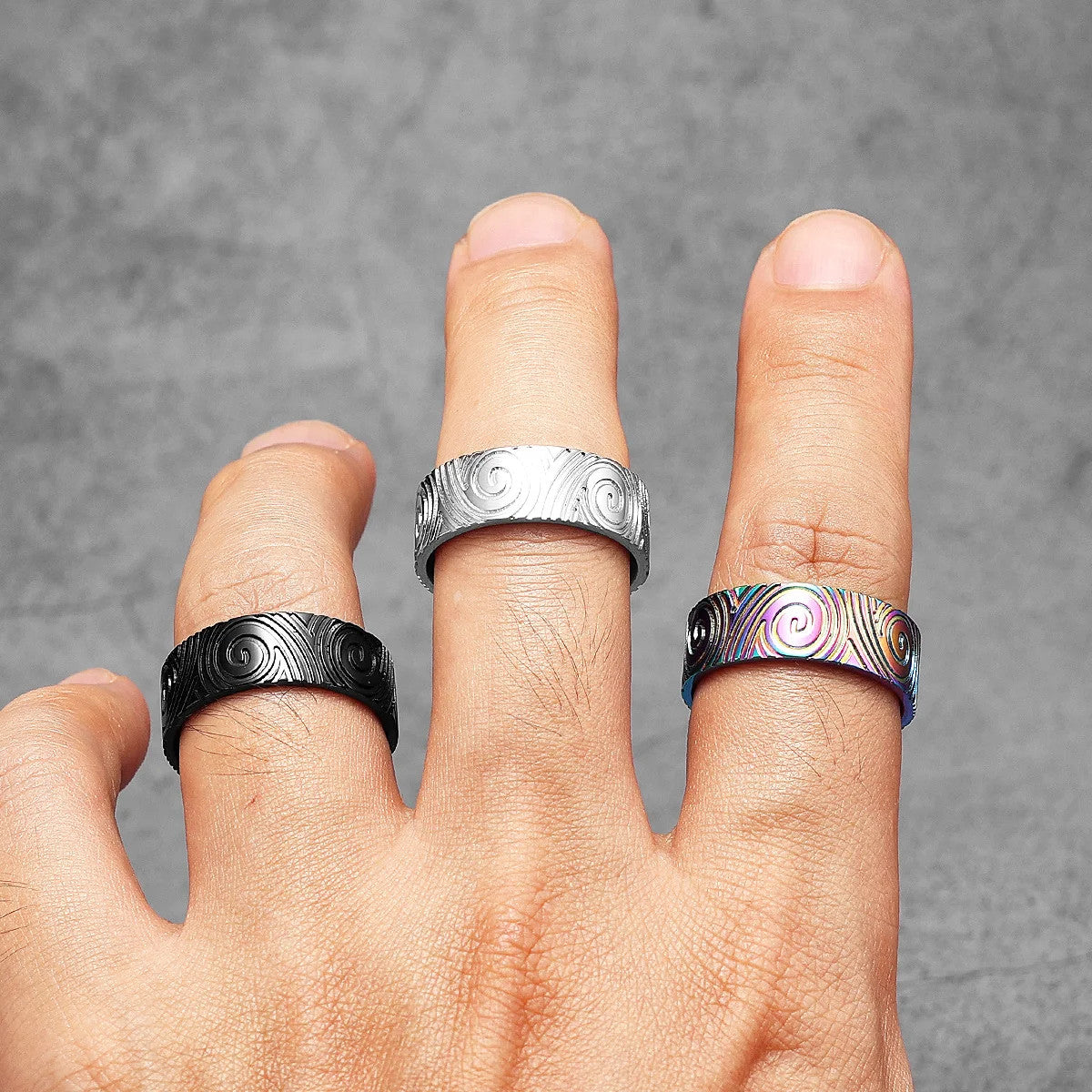 Swirl | Designer No Fade Stainless Steel Unique Personality Street Wear Rings