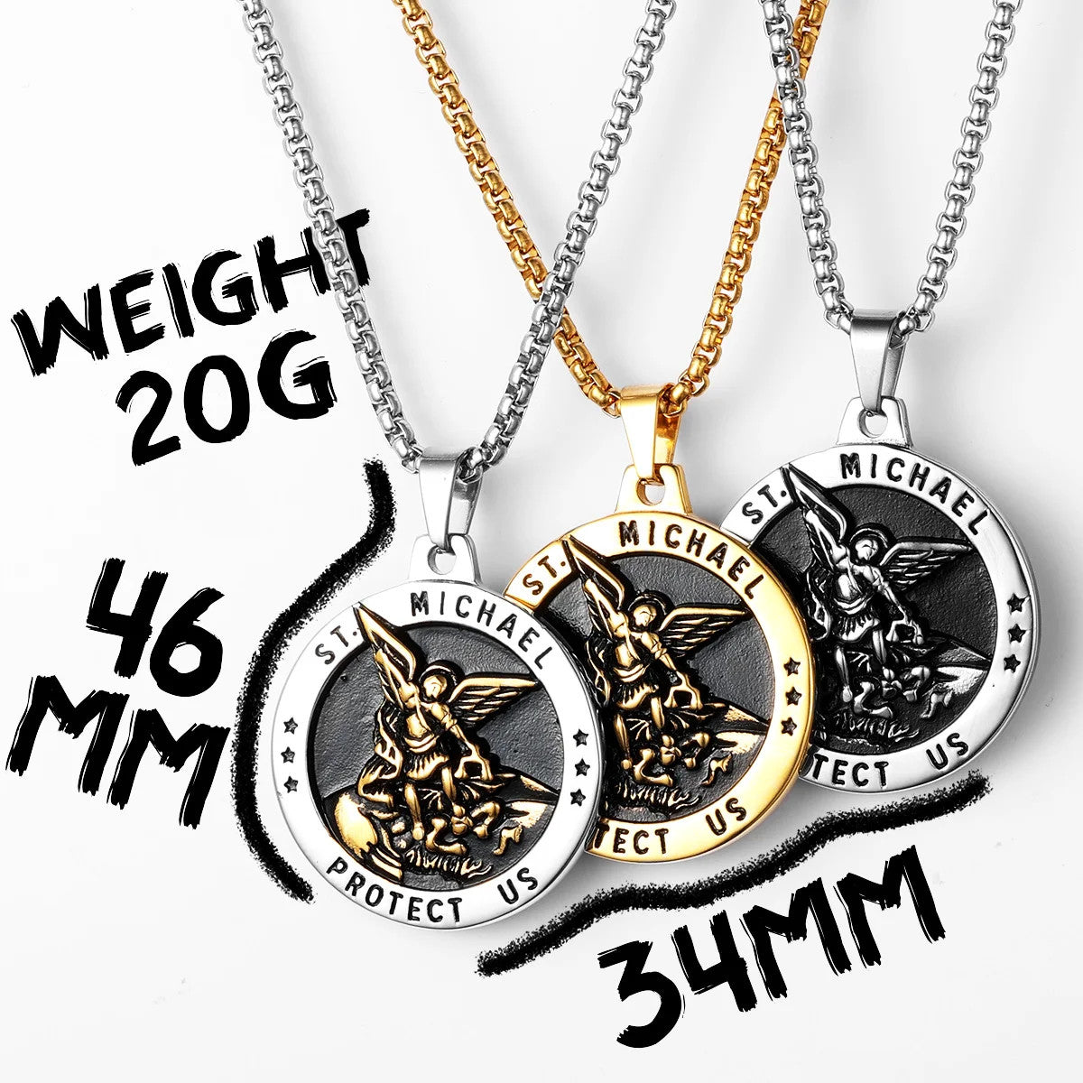 St.Michael | Arch Angel Stainless Steel Street Wear Divine Protection Pendant