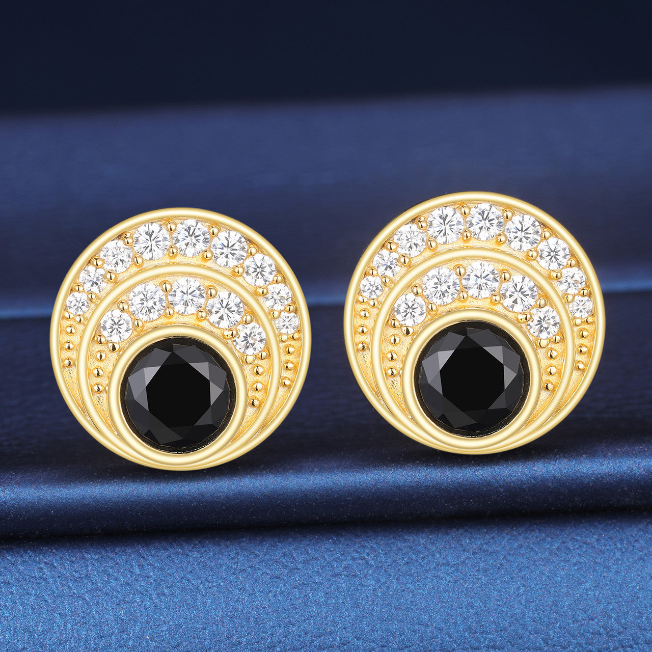 Black Moon | Solid Silver Moissanite Diamond Iced Blinged Out 925 Stud Earrings