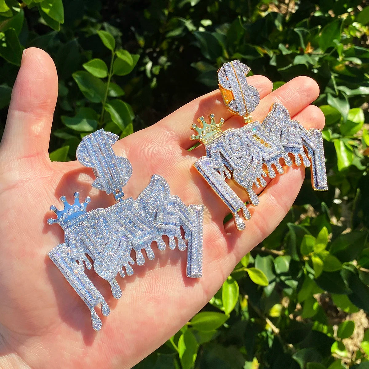 Money Money | Iced Blinged Out VVS Diamond CZ Stones Drip Hip Hop Pendant