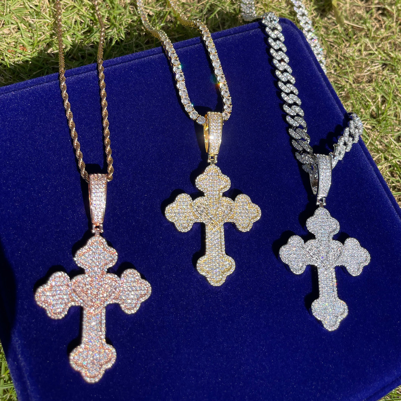 Healing Heart Cross | VVS Diamond CZ Baguette Iced Blinged Out Pedant