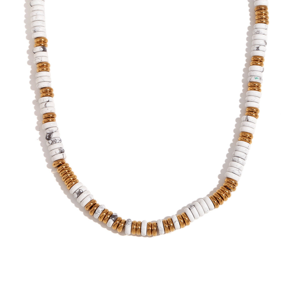18k Gold Stainless Steel Natural Stone Tiger Eye Necklace Bracelet Jewelry Set