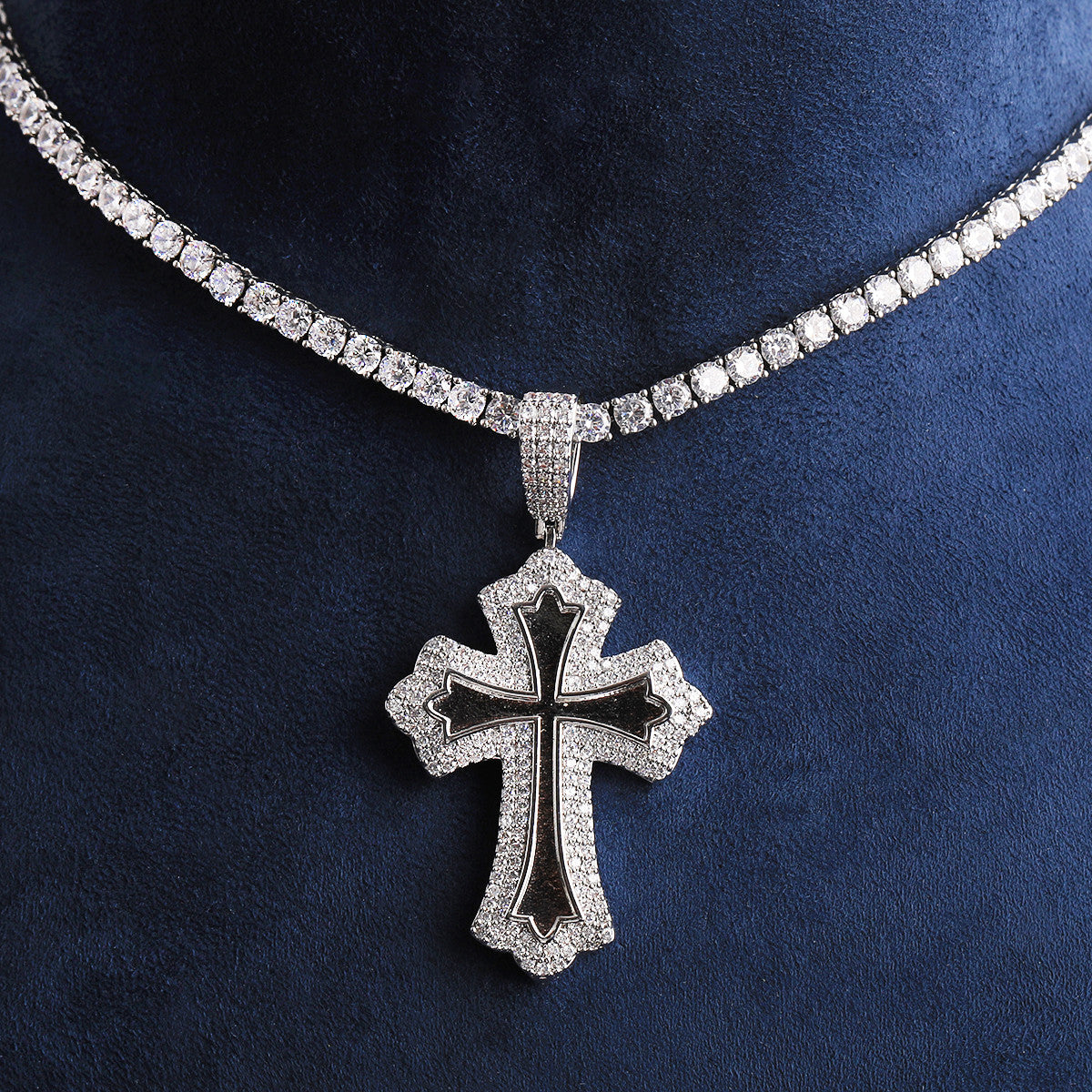 The Inner Radiance | VVS Diamond CZ Prong Set Iced Blinged Out Cross Pendant