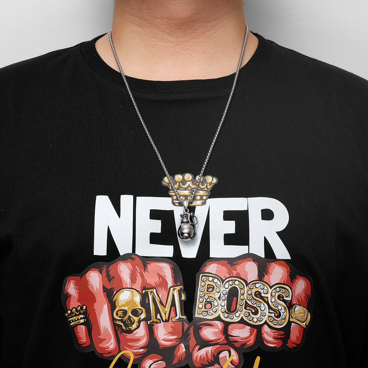 Commando Collection | 316L No Fade Stainless Steel Grenade Revolver Weapons Pendants