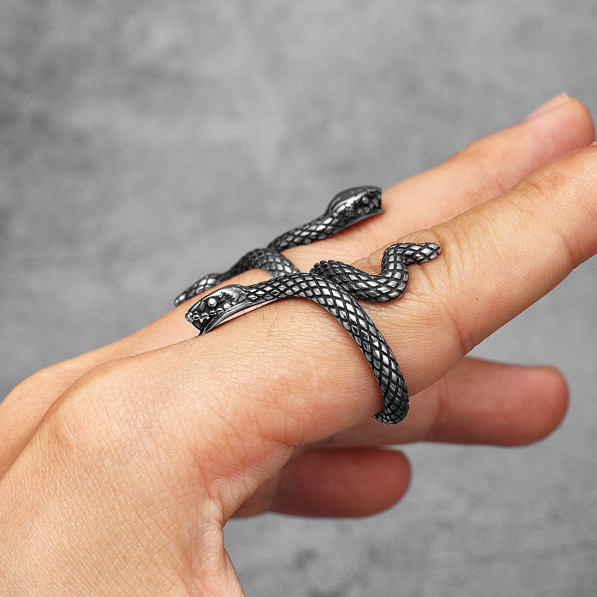 Snake | Solid Stainless Steel Slithering Snake Street Style Men's Rings