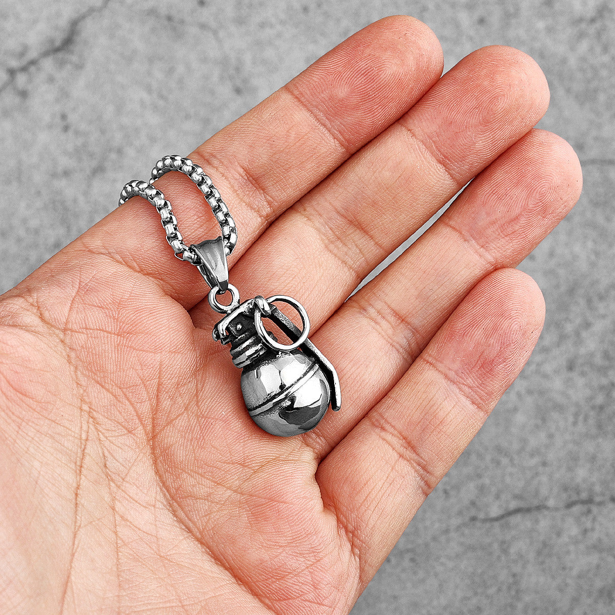 Commando Collection | 316L No Fade Stainless Steel Grenade Revolver Weapons Pendants