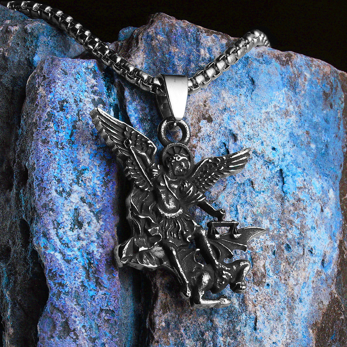 Saint Michael | Satan Under My Feet Solid Stainless Steel Religious Pendant