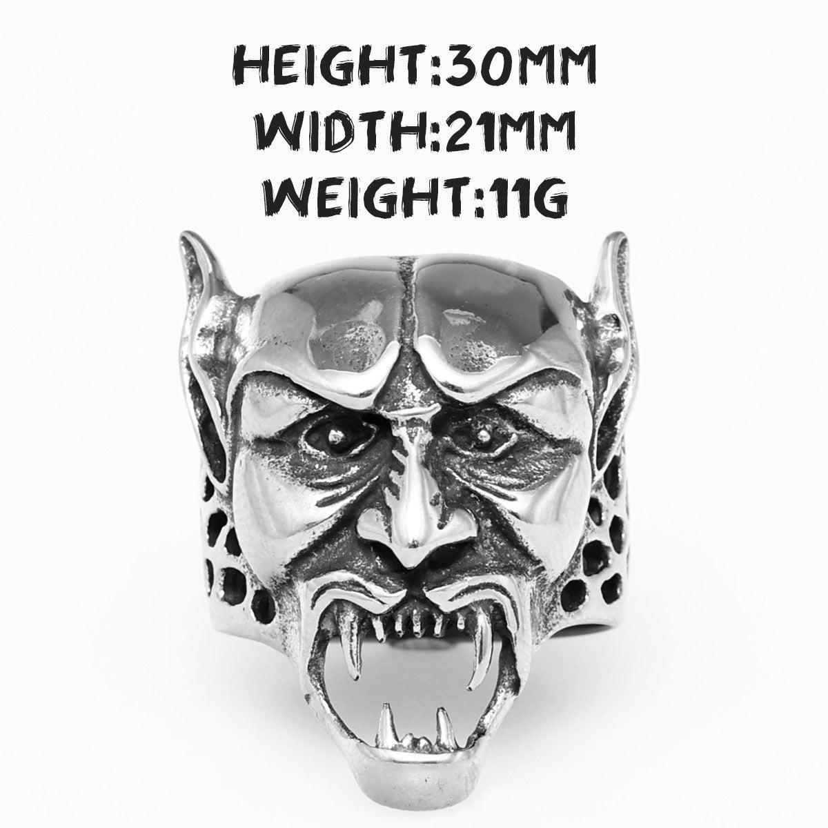 Mens 316L Gothic Vampire No Fade Stainless Steel Street Wear Rings