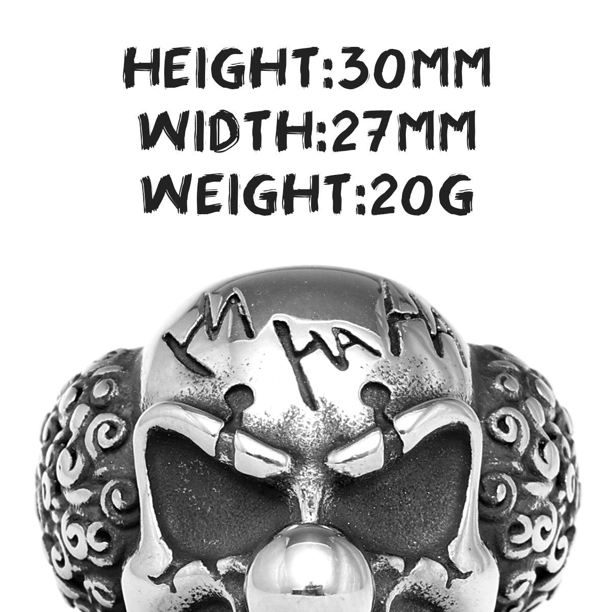 The Clown | Mens 316L Stainless Steel No Fade Old School Joker Street Wear Rings