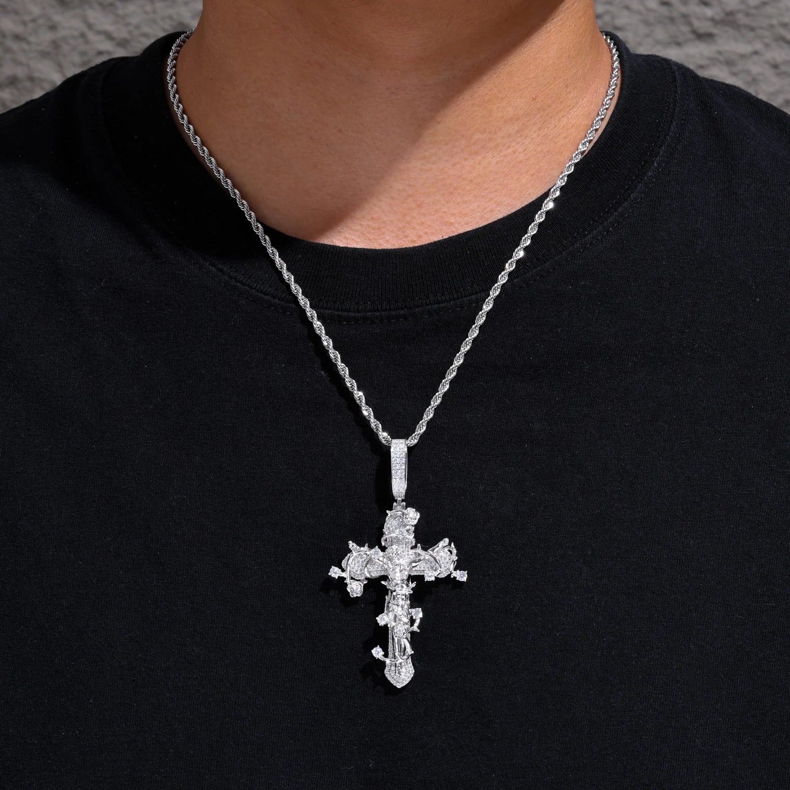 Thorns of Salvation | Original Design Iced Blinged Out 925 Moissanite Diamond Cross