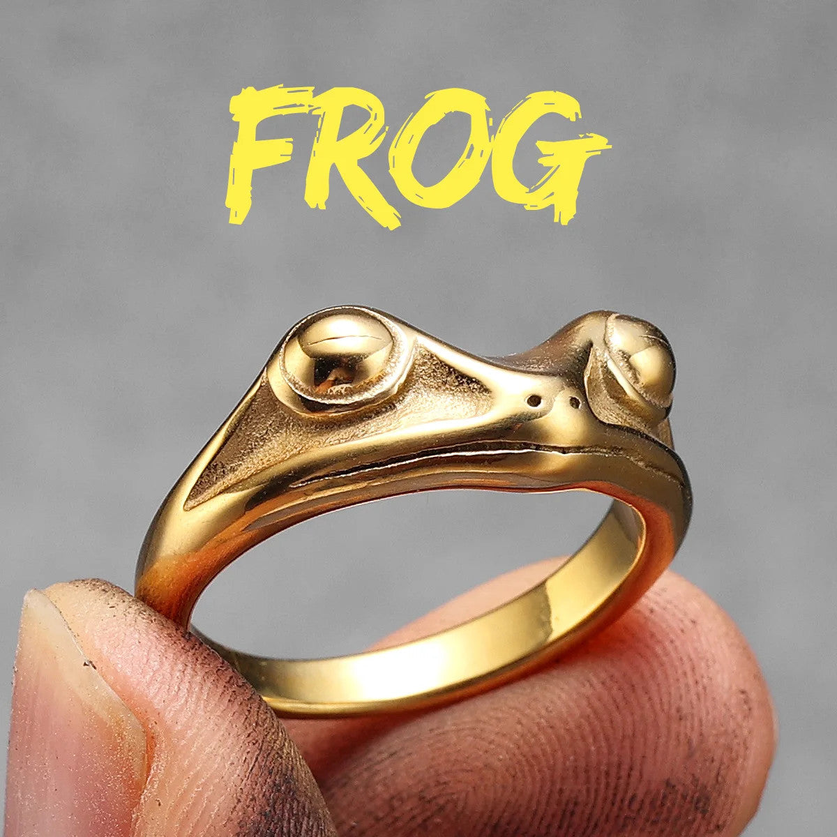 Frog Prince | 14k Gold Brushed over No Fade 316L Stainless Steel Mythical Rings