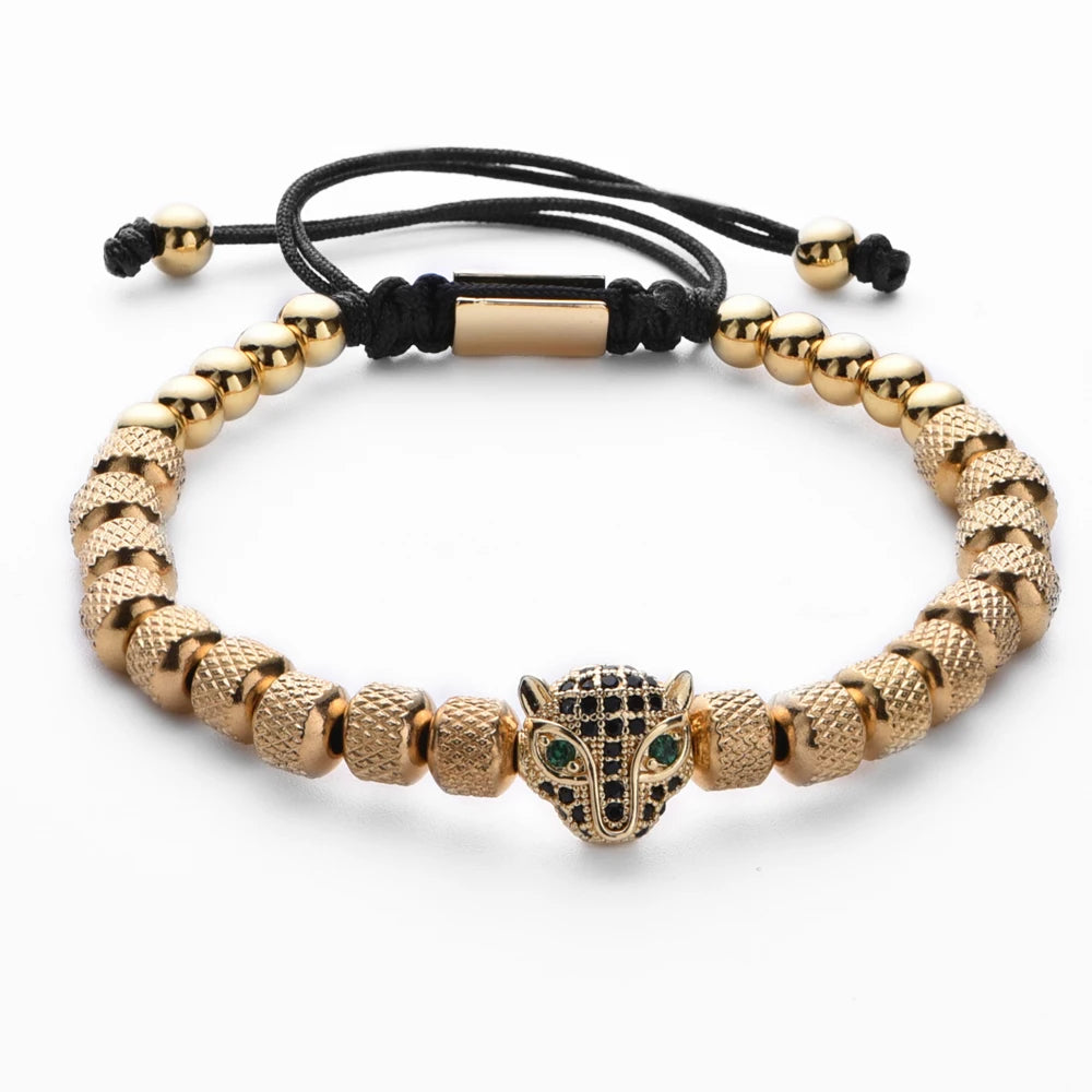 Leopard Head | VVS Diamond CZ Stainless Steel Adjustable Hip Hop Bracelets