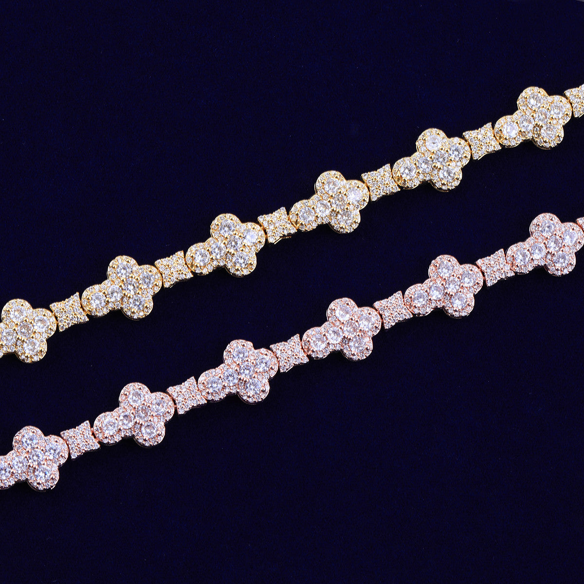 The Morning Star | Cross Link VVS Diamond CZ 5A Hip Hop Prong Set Chain Necklace