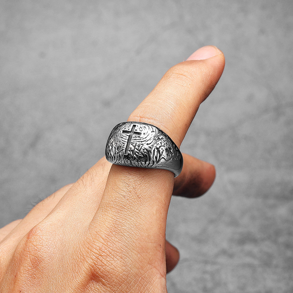 Christian Cross | 316L No Fade Stainless Steel Designer Amulet Men's Rings