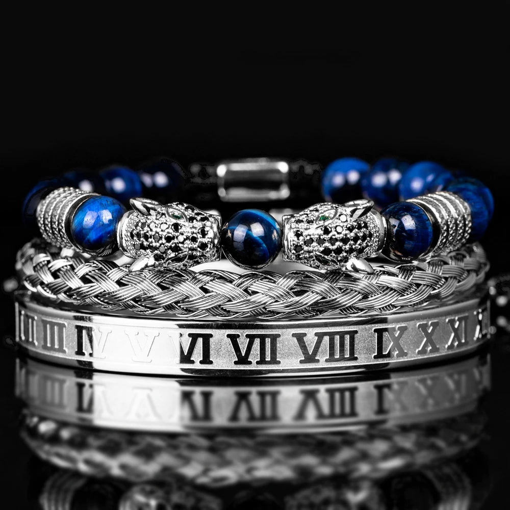 Double Leopard | Natural Stone VVS Diamond CZ Sigma Male Hip Hop Bracelets