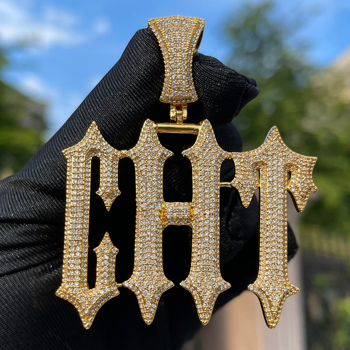 Trap Legend | Iced Prong Set Customized Hip Hop Nameplate Pendant