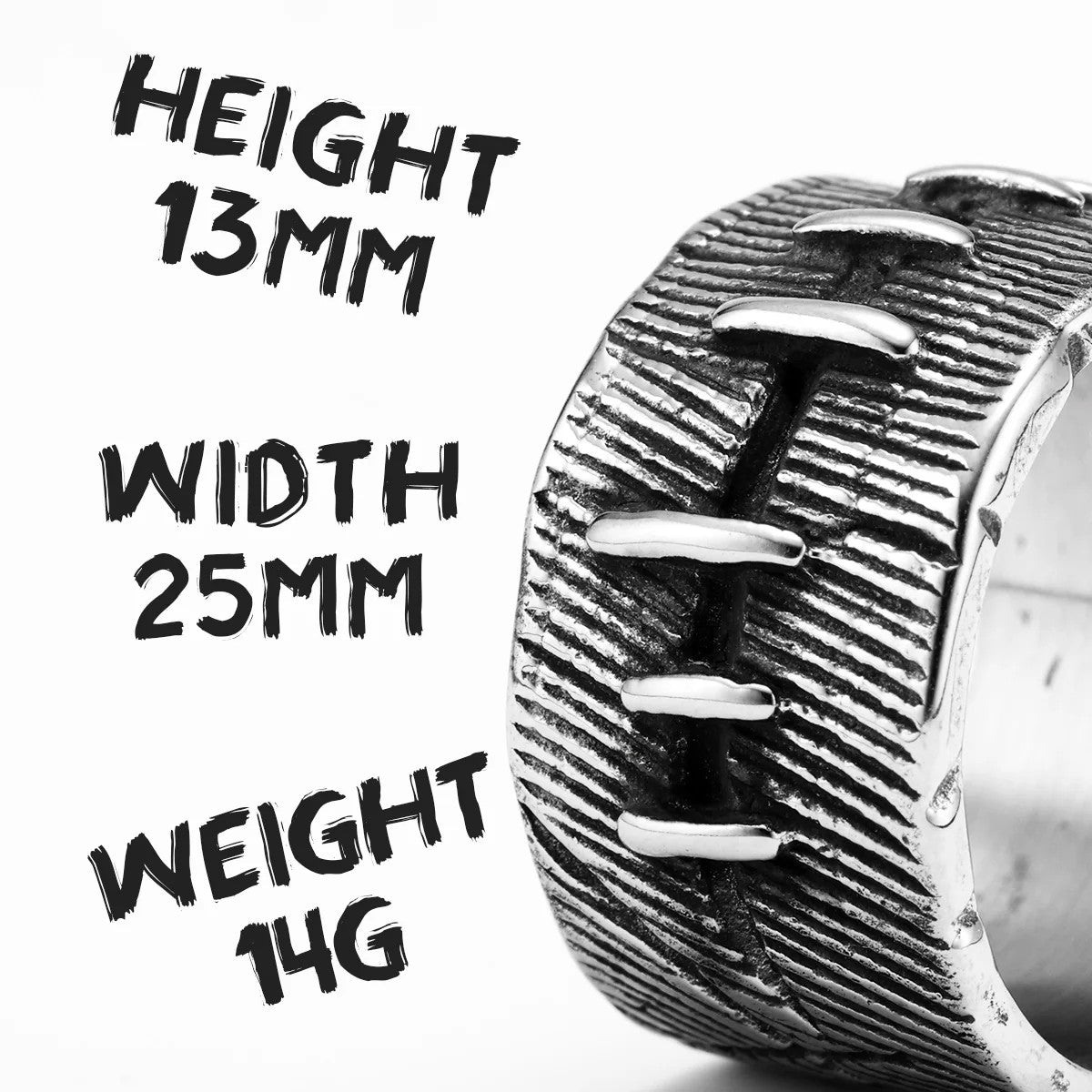 Snitches Get Stitches | 316L No Fade Stainless Steel Retro Style Hip Hop Rings