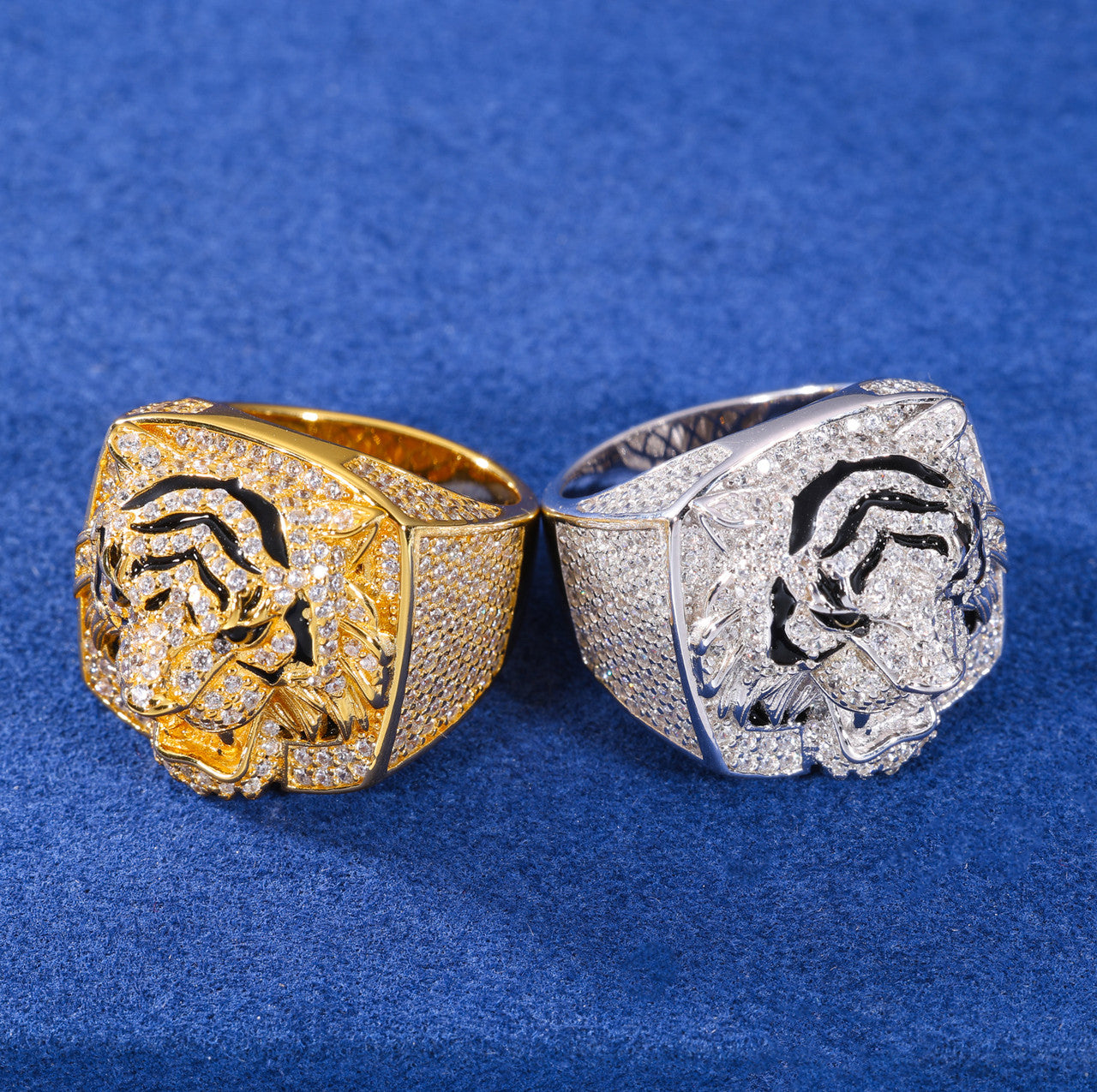 Eye Of The Tiger | Solid Sterling Silver VVS Moissanite Diamond Fierce Tiger Hip Hop Ring