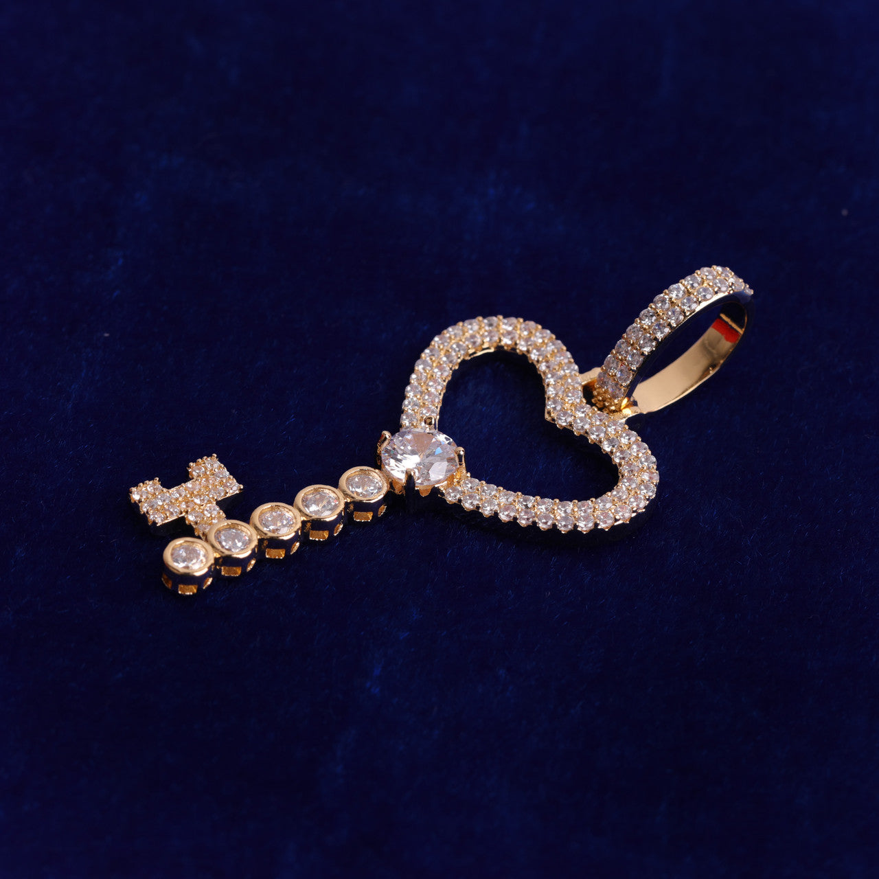 Ladies Bling Bling Key to My Heart Gold Silver Rose Gold Pendant Necklace