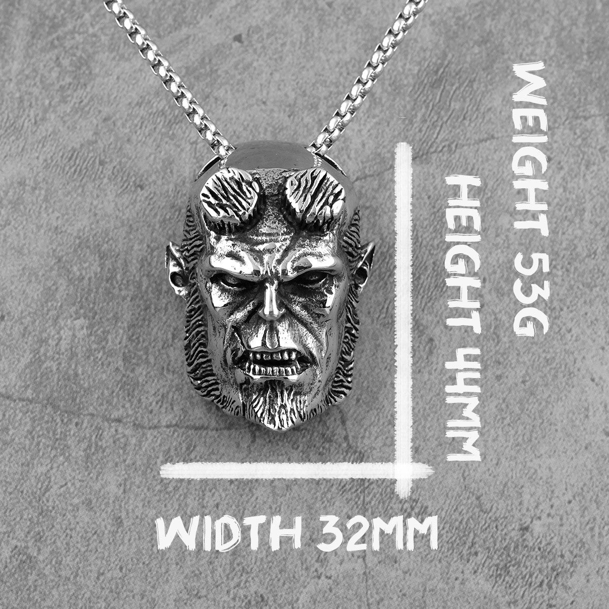 Hellboy Anung Un Rama | 316L No Fade Stainless Steel Street Style Pendant Chain