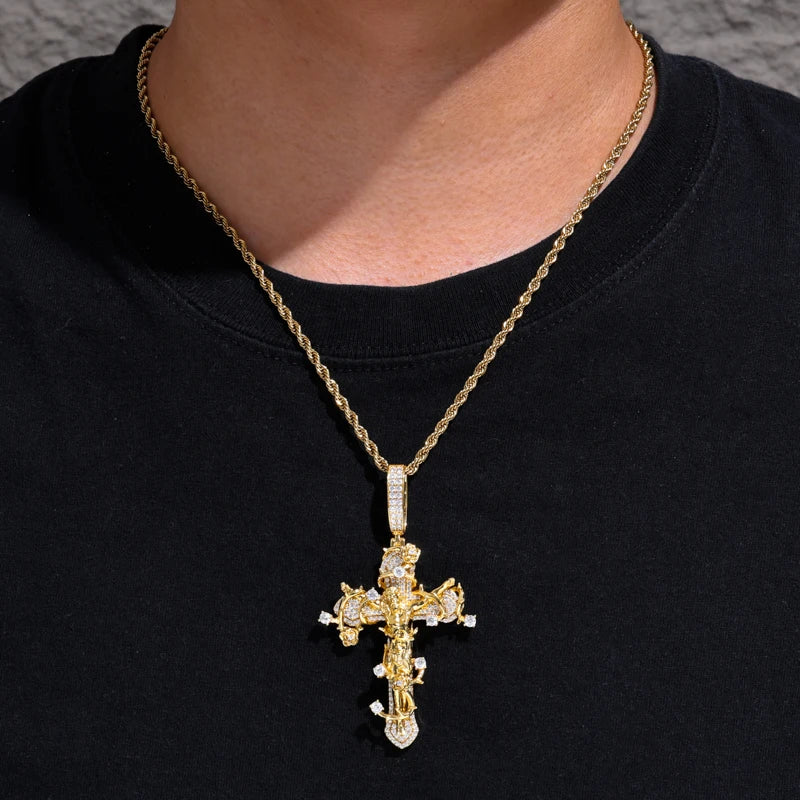 Thorns of Salvation | Original Design Iced Blinged Out 925 Moissanite Diamond Cross