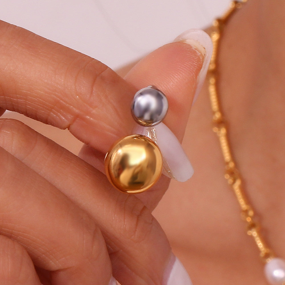 18k Gold Silver Two Tones Stainless Steel Joined Together Faithful Rings