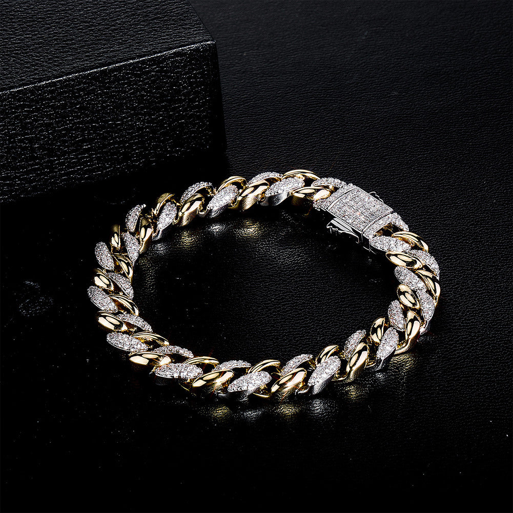 The Intertwined | Mens Gold Silve Miami Cuban Link 14mm Hip Hop Spring Clasp Bracelet