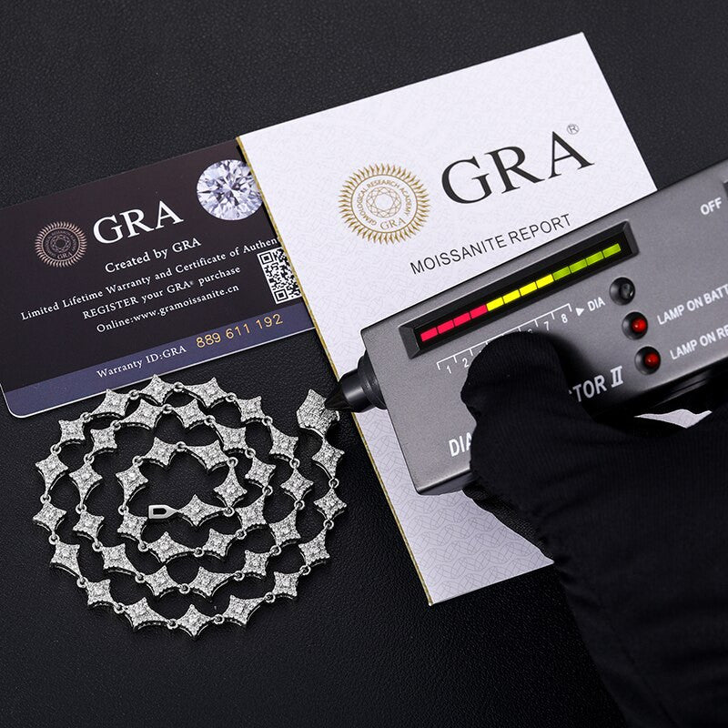 Genuine VVS Lab Diamond Super Star 925 Sterling Silver Chain Necklace Bracelets