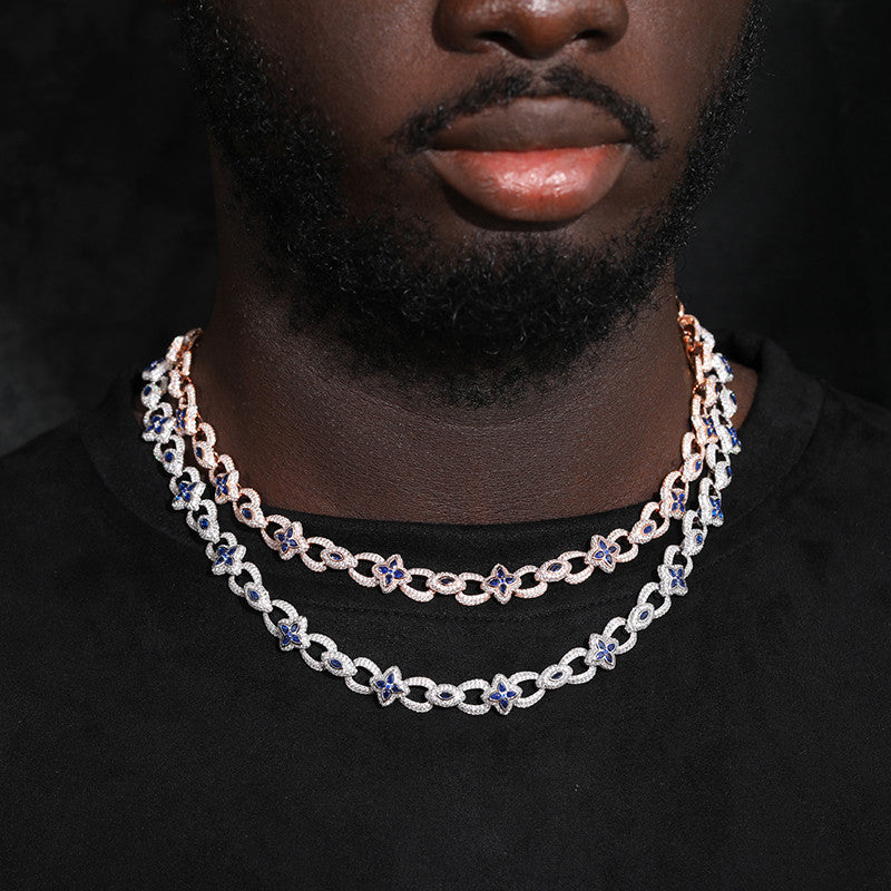 Moissanite Diamond Luxury Iced Star Child 925 Sterling Silver Hip Hop Chain Necklace Bracelets