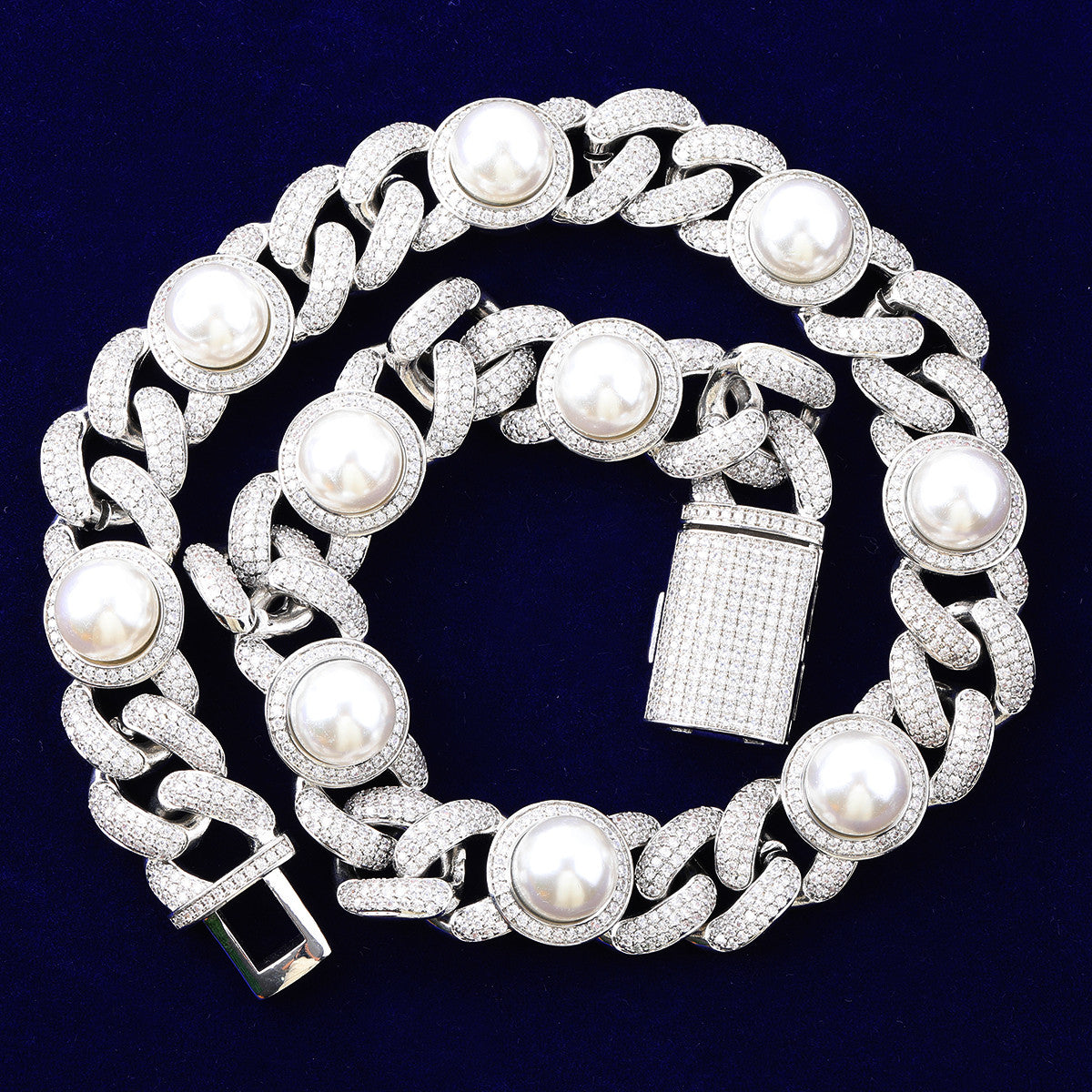 The Cuban Pearl | Hip Hop 24k 925 Silver Rose Gold Designer Chain Necklace